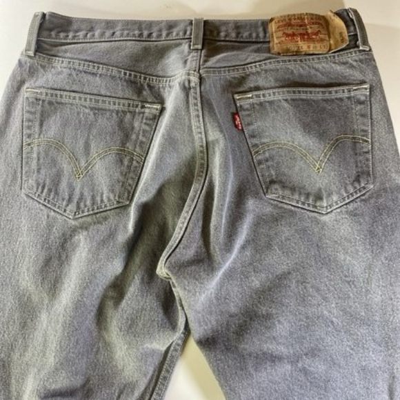 Levis 501XX Denim Jeans Gray Button Fly Classic Straight Leg Fit Mens Size 36x32 - Picture 5 of 7